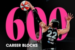 里程碑！阿贾·威尔逊生涯盖帽数来到600次 WNBA历史第6人